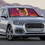Personalized Brisbane Broncos ANZAC Tribute Auto Sun Shade Poppy Field Soldier Silhouette Aboriginal Rugby Mascot