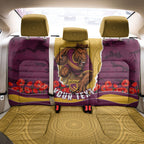 Personalized Brisbane Broncos ANZAC Tribute Back Car Seat Cover Poppy Field Soldier Silhouette Aboriginal Rugby Mascot