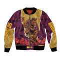 Personalized Brisbane Broncos ANZAC Tribute Bomber Jacket Poppy Field Soldier Silhouette Aboriginal Rugby Mascot