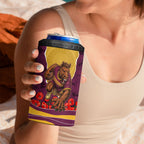 Personalized Brisbane Broncos ANZAC Tribute 4 in 1 Can Cooler Tumbler Poppy Field Soldier Silhouette Aboriginal Rugby Mascot