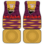 Personalized Brisbane Broncos ANZAC Tribute Car Mats Poppy Field Soldier Silhouette Aboriginal Rugby Mascot