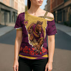 Personalized Brisbane Broncos ANZAC Tribute Cross Shoulder Shirt Poppy Field Soldier Silhouette Aboriginal Rugby Mascot