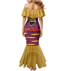 Personalized Brisbane Broncos ANZAC Tribute Family Matching Mermaid Dress and Hawaiian Shirt Poppy Field Soldier Silhouette Aboriginal Rugby Mascot