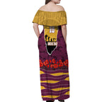 Personalized Brisbane Broncos ANZAC Tribute Family Matching Off Shoulder Maxi Dress and Hawaiian Shirt Poppy Field Soldier Silhouette Aboriginal Rugby Mascot