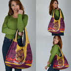 Personalized Brisbane Broncos ANZAC Tribute Grocery Bag Poppy Field Soldier Silhouette Aboriginal Rugby Mascot