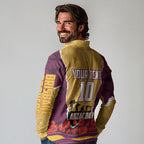 Personalized Brisbane Broncos ANZAC Tribute Long Sleeve Polo Shirt Poppy Field Soldier Silhouette Aboriginal Rugby Mascot