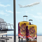 Personalized Brisbane Broncos ANZAC Tribute Luggage Cover Poppy Field Soldier Silhouette Aboriginal Rugby Mascot