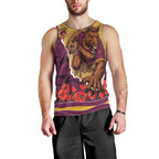 Personalized Brisbane Broncos ANZAC Tribute Men Tank Top Poppy Field Soldier Silhouette Aboriginal Rugby Mascot