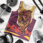 Personalized Brisbane Broncos ANZAC Tribute Men Tank Top Poppy Field Soldier Silhouette Aboriginal Rugby Mascot