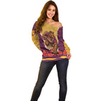 Personalized Brisbane Broncos ANZAC Tribute Off Shoulder Sweater Poppy Field Soldier Silhouette Aboriginal Rugby Mascot