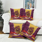 Personalized Brisbane Broncos ANZAC Tribute Pillow Cover Poppy Field Soldier Silhouette Aboriginal Rugby Mascot