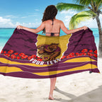 Personalized Brisbane Broncos ANZAC Tribute Sarong Poppy Field Soldier Silhouette Aboriginal Rugby Mascot