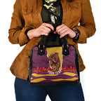 Personalized Brisbane Broncos ANZAC Tribute Shoulder Handbag Poppy Field Soldier Silhouette Aboriginal Rugby Mascot