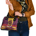 Personalized Brisbane Broncos ANZAC Tribute Shoulder Handbag Poppy Field Soldier Silhouette Aboriginal Rugby Mascot