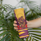 Personalized Brisbane Broncos ANZAC Tribute Skinny Tumbler Poppy Field Soldier Silhouette Aboriginal Rugby Mascot