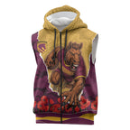 Personalized Brisbane Broncos ANZAC Tribute Sleeveless Zip Hoodie Poppy Field Soldier Silhouette Aboriginal Rugby Mascot