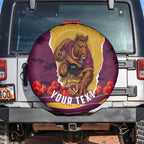 Personalized Brisbane Broncos ANZAC Tribute Spare Tire Cover Poppy Field Soldier Silhouette Aboriginal Rugby Mascot