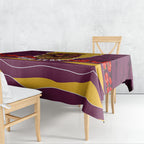 Personalized Brisbane Broncos ANZAC Tribute Tablecloth Poppy Field Soldier Silhouette Aboriginal Rugby Mascot