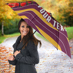 Personalized Brisbane Broncos ANZAC Tribute Umbrella Poppy Field Soldier Silhouette Aboriginal Rugby Mascot