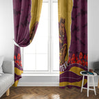 Personalized Brisbane Broncos ANZAC Tribute Window Curtain Poppy Field Soldier Silhouette Aboriginal Rugby Mascot