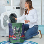 Personalized New Zealand Warriors ANZAC Tribute Laundry Basket Poppy Field Soldier Silhouette Aboriginal Rugby Mascot