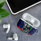 Personalized New Zealand Warriors ANZAC Tribute AirPods Case Poppy Field Soldier Silhouette Aboriginal Rugby Mascot