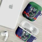 Personalized New Zealand Warriors ANZAC Tribute AirPods Case Poppy Field Soldier Silhouette Aboriginal Rugby Mascot