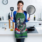 Personalized New Zealand Warriors ANZAC Tribute Apron Poppy Field Soldier Silhouette Aboriginal Rugby Mascot