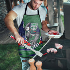 Personalized New Zealand Warriors ANZAC Tribute Apron Poppy Field Soldier Silhouette Aboriginal Rugby Mascot