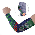 Personalized New Zealand Warriors ANZAC Tribute Arm Sleeves Poppy Field Soldier Silhouette Aboriginal Rugby Mascot