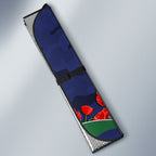 Personalized New Zealand Warriors ANZAC Tribute Auto Sun Shade Poppy Field Soldier Silhouette Aboriginal Rugby Mascot
