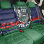 Personalized New Zealand Warriors ANZAC Tribute Back Car Seat Cover Poppy Field Soldier Silhouette Aboriginal Rugby Mascot