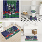 Personalized New Zealand Warriors ANZAC Tribute Bathroom Set Poppy Field Soldier Silhouette Aboriginal Rugby Mascot