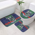 Personalized New Zealand Warriors ANZAC Tribute Bathroom Set Poppy Field Soldier Silhouette Aboriginal Rugby Mascot