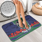 Personalized New Zealand Warriors ANZAC Tribute Bathroom Set Poppy Field Soldier Silhouette Aboriginal Rugby Mascot