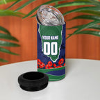 Personalized New Zealand Warriors ANZAC Tribute 4 in 1 Can Cooler Tumbler Poppy Field Soldier Silhouette Aboriginal Rugby Mascot