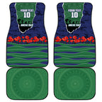 Personalized New Zealand Warriors ANZAC Tribute Car Mats Poppy Field Soldier Silhouette Aboriginal Rugby Mascot