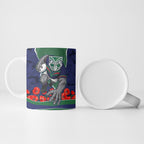 Personalized New Zealand Warriors ANZAC Tribute Ceramic Mug Poppy Field Soldier Silhouette Aboriginal Rugby Mascot