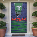 Personalized New Zealand Warriors ANZAC Tribute Door Cover Poppy Field Soldier Silhouette Aboriginal Rugby Mascot