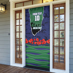 Personalized New Zealand Warriors ANZAC Tribute Door Cover Poppy Field Soldier Silhouette Aboriginal Rugby Mascot