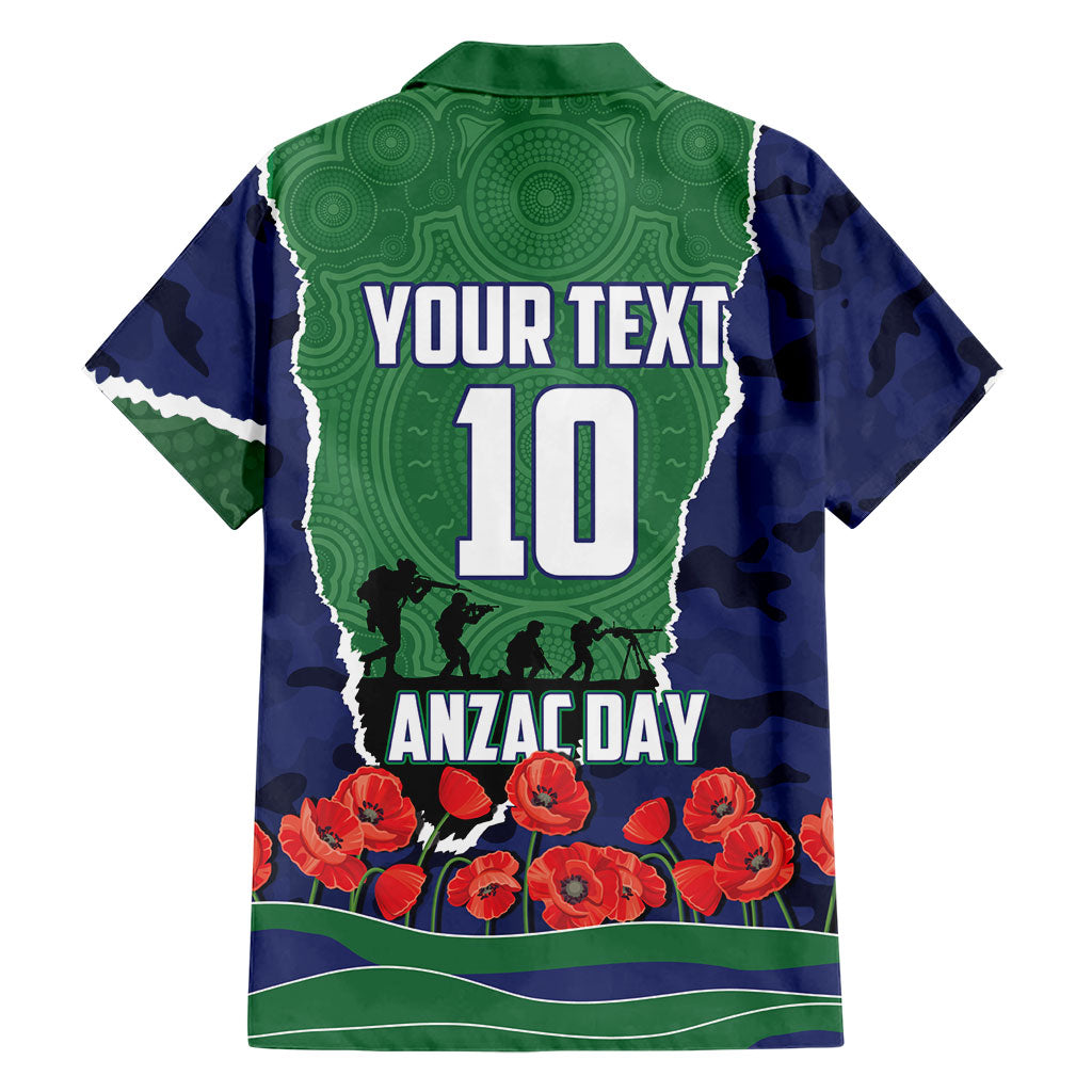 Personalized New Zealand Warriors ANZAC Tribute Family Matching Mermaid Dress and Hawaiian Shirt Poppy Field Soldier Silhouette Aboriginal Rugby Mascot
