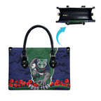 Personalized New Zealand Warriors ANZAC Tribute Leather Bag Poppy Field Soldier Silhouette Aboriginal Rugby Mascot
