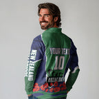 Personalized New Zealand Warriors ANZAC Tribute Long Sleeve Polo Shirt Poppy Field Soldier Silhouette Aboriginal Rugby Mascot