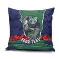 Personalized New Zealand Warriors ANZAC Tribute Pillow Cover Poppy Field Soldier Silhouette Aboriginal Rugby Mascot