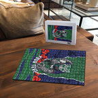 Personalized New Zealand Warriors ANZAC Tribute Puzzle Poppy Field Soldier Silhouette Aboriginal Rugby Mascot