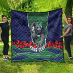 Personalized New Zealand Warriors ANZAC Tribute Quilt Poppy Field Soldier Silhouette Aboriginal Rugby Mascot