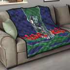 Personalized New Zealand Warriors ANZAC Tribute Quilt Poppy Field Soldier Silhouette Aboriginal Rugby Mascot