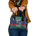 Personalized New Zealand Warriors ANZAC Tribute Shoulder Handbag Poppy Field Soldier Silhouette Aboriginal Rugby Mascot