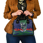 Personalized New Zealand Warriors ANZAC Tribute Shoulder Handbag Poppy Field Soldier Silhouette Aboriginal Rugby Mascot