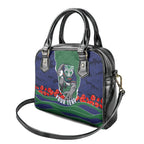 Personalized New Zealand Warriors ANZAC Tribute Shoulder Handbag Poppy Field Soldier Silhouette Aboriginal Rugby Mascot